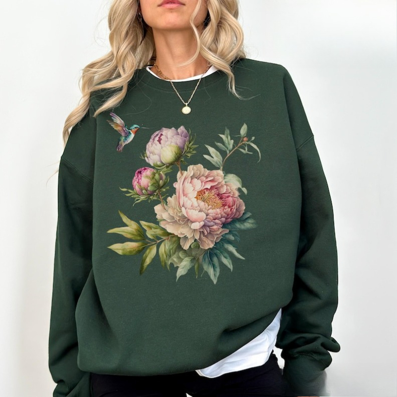Plant Parent Hoodie - Autumn and Winter Floral Crewneck Sweatshirt