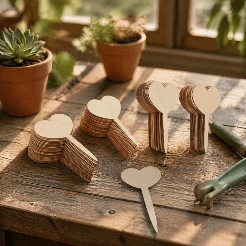 100PCS Heart Wooden Plant Labe - огляд і ціна Plant-X Plant Identification