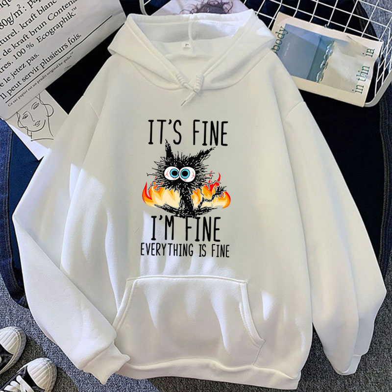 2025 Plus Size Cat Its Fine Im - огляд і ціна Plant Parent Hoodie