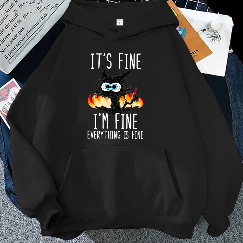 2025 Plus Size Cat Its Fine Im - огляд і ціна Plant Parent Hoodie
