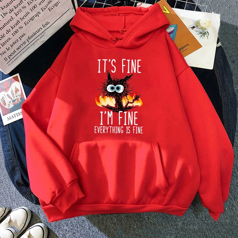 2025 Plus Size Cat Its Fine Im - огляд і ціна Plant Parent Hoodie