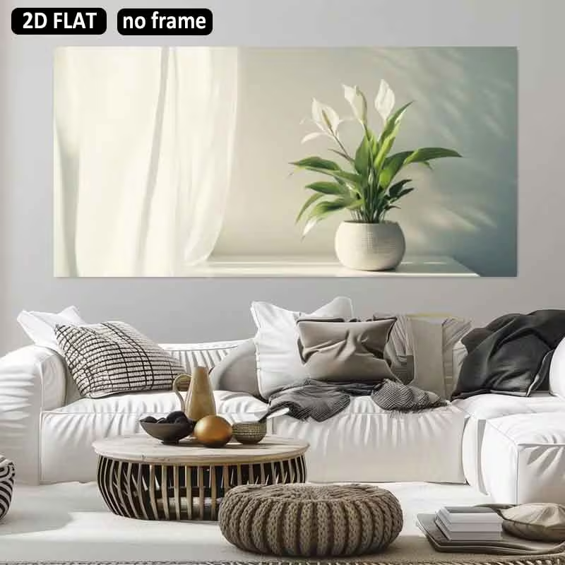 1pc (No frame),2D Flat, 2D Fla - огляд і ціна Peace Lily White